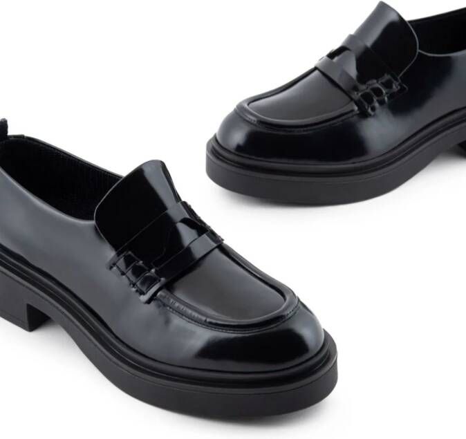 Emporio Armani penny-slot chunky leather loafers Black