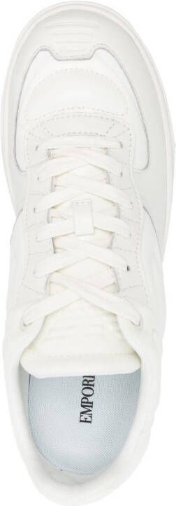 Emporio Armani quilted-finish low-top sneakers Neutrals