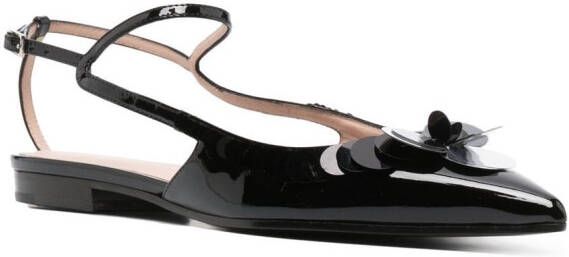 Emporio Armani sequin-embellished ballerina shoes Black