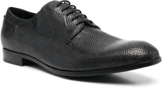 Emporio Armani snakeskin-effect leather lace-up shoes Black
