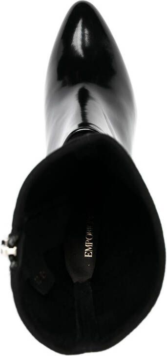 Emporio Armani sock ankle boots Black