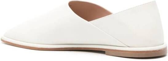 Emporio Armani square-toe leather slippers White