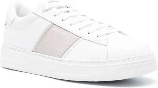 Emporio Armani stripe-detail leather sneakers White