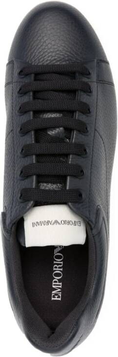 Emporio Armani Tumbled leather sneakers Blue