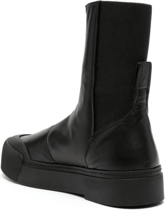 Emporio Armani zip-up leather ankle boots Black