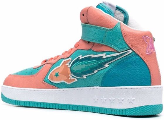 Enterprise Japan rocket patch high-top sneakers Blue
