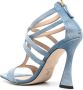 Ermanno Scervino 105mm square-toe denim sandals Blue - Thumbnail 3
