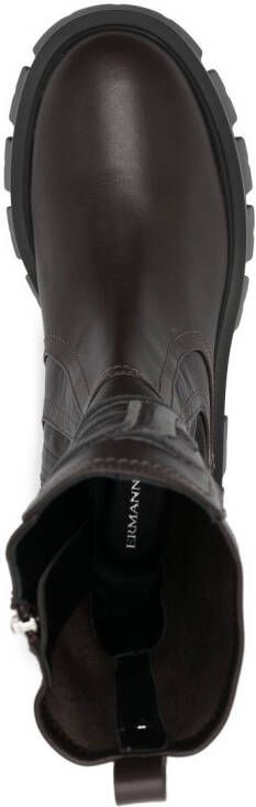 Ermanno Scervino embroidered chunky-sole boots Brown