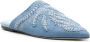 Ermanno Scervino floral-embroidered denim slippers Blue - Thumbnail 2