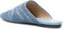 Ermanno Scervino floral-embroidered denim slippers Blue - Thumbnail 3