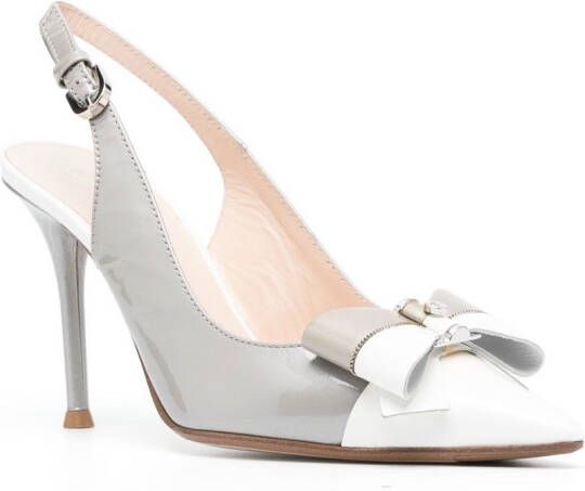 ESSERE pointed-toe leather pumps Grey
