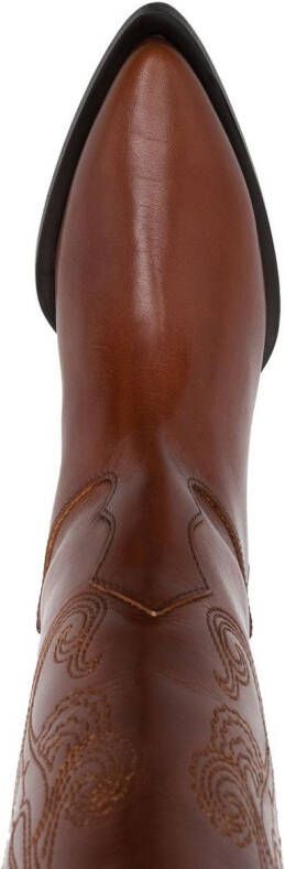 ETRO 40mm leather stitched western-boots Brown