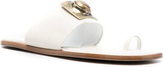 ETRO ball-stud toe-strap sandals White
