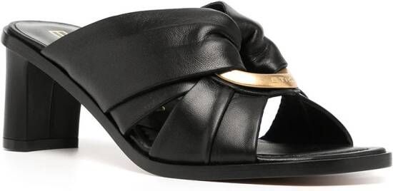 ETRO branded O-ring mid-heel sandals Black