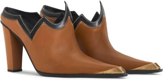 ETRO cowboy-style leather mules Brown
