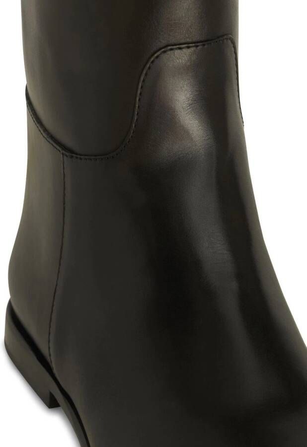 ETRO debossed-logo leather riding boots Black