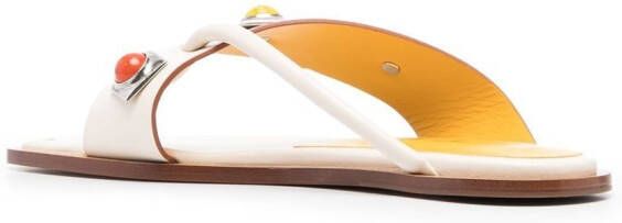 ETRO embellished flat sandals White