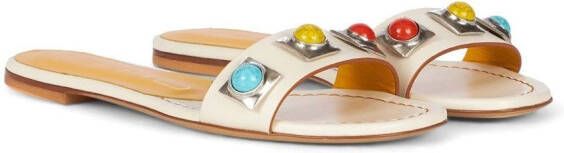 ETRO gemstone embellished sandals White