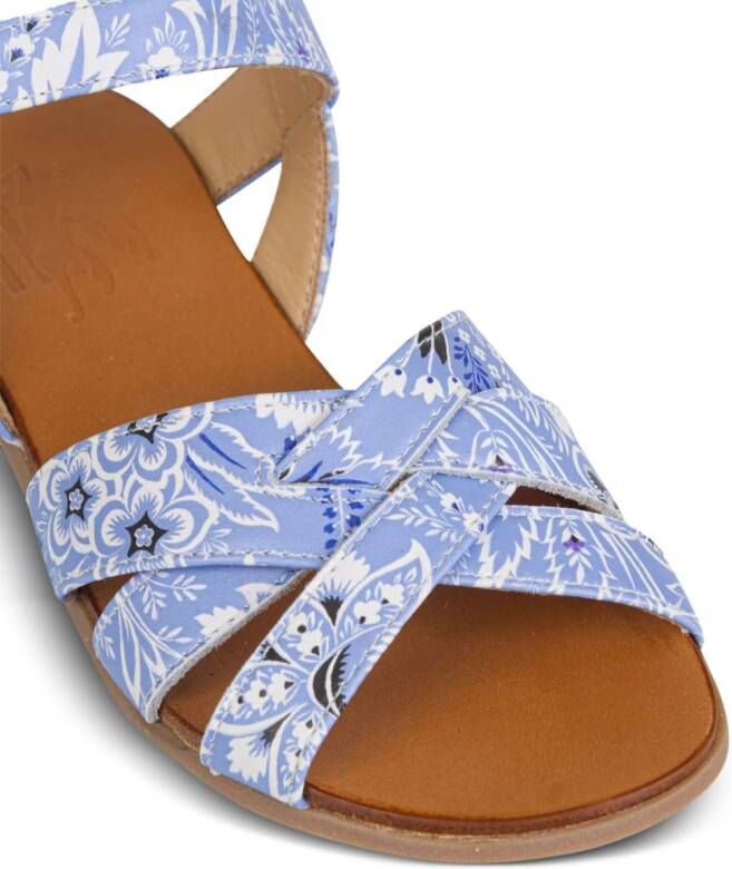 ETRO KIDS paisley-print leather sandals Blue