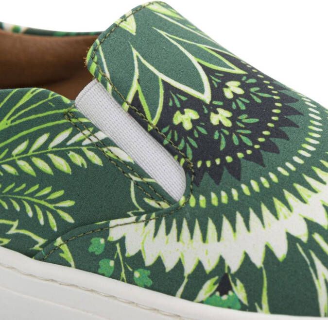 ETRO KIDS paisley-print slip-on sneakers Green