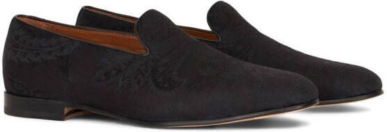 ETRO paisley-jacquard detail loafers Brown