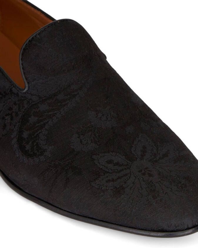 ETRO paisley-jacquard detail loafers Brown