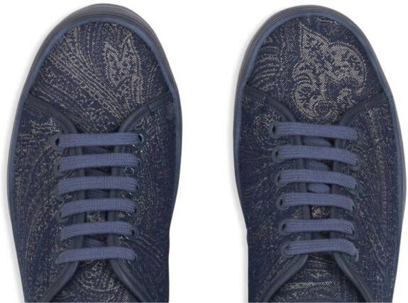 ETRO paisley-print denim sneakers Blue