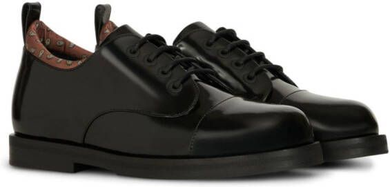 ETRO paisley-print leather Derby shoes Black