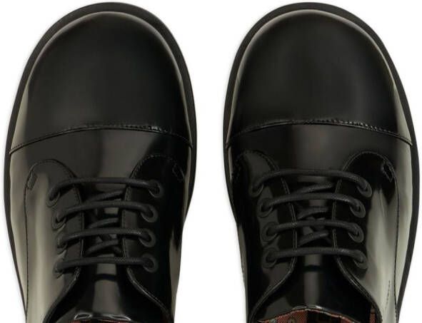 ETRO paisley-print leather Derby shoes Black
