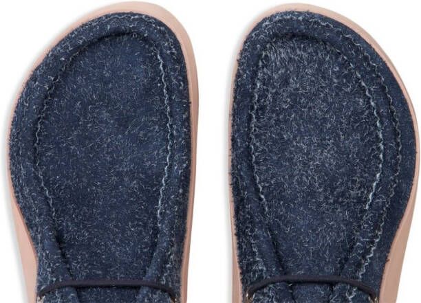 ETRO panelled suede platform shoes Blue