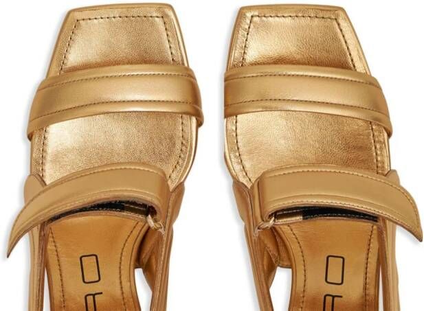 ETRO Pegaso quilted slingback sandals Gold