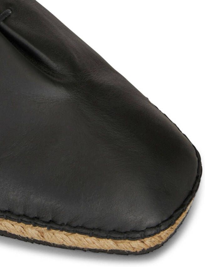 ETRO square-toe leather espadrilles Black