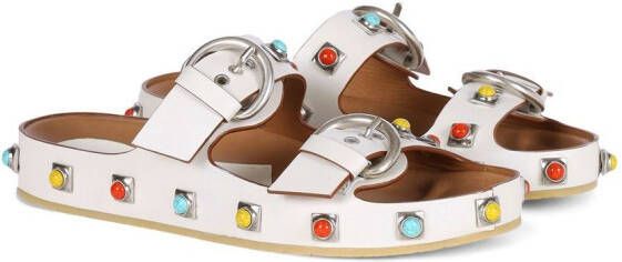 ETRO stone-embellished strappy sandals White