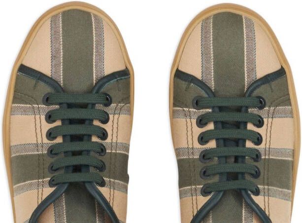 ETRO striped lace-up sneakers Green