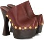 ETRO 150mm studded leather platform clogs Brown - Thumbnail 2