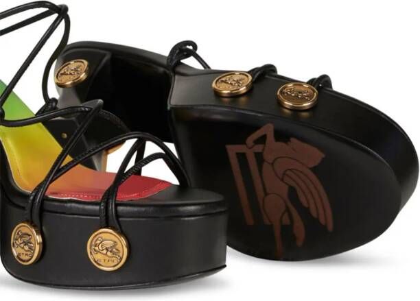 ETRO tie-fastening platform sandals Black