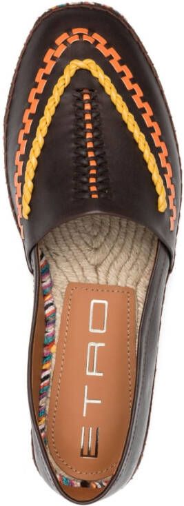 ETRO whipstitch-trim detail loafers Brown