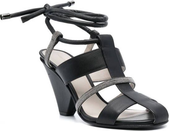 Fabiana Filippi 100mm leather sandals Black