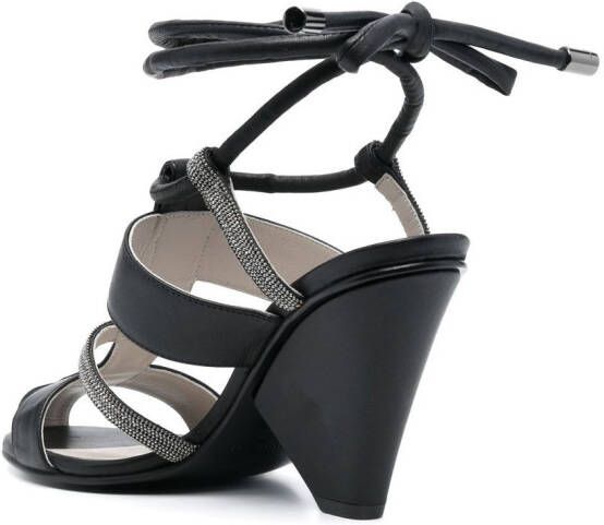 Fabiana Filippi 100mm leather sandals Black