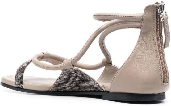 Fabiana Filippi 10mm open-toe crystal-embellished sandals Grey
