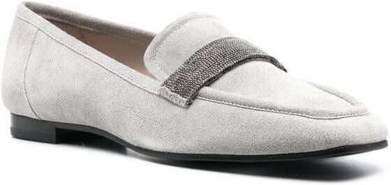 Fabiana Filippi 10mm slip-on suede loafers Grey