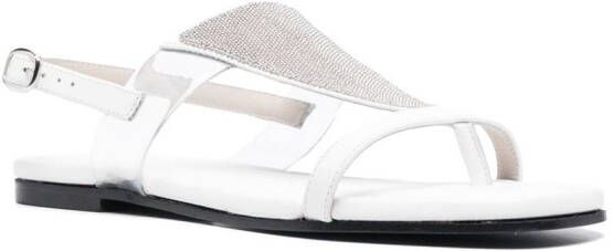 Fabiana Filippi 15mm open-toe leather sandals White