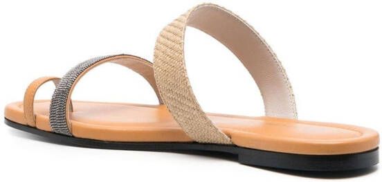 Fabiana Filippi 15mm open-toe leather slides Neutrals