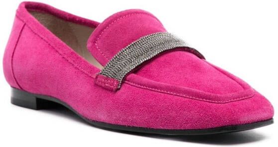 Fabiana Filippi 15mm slip-on suede loafers Pink