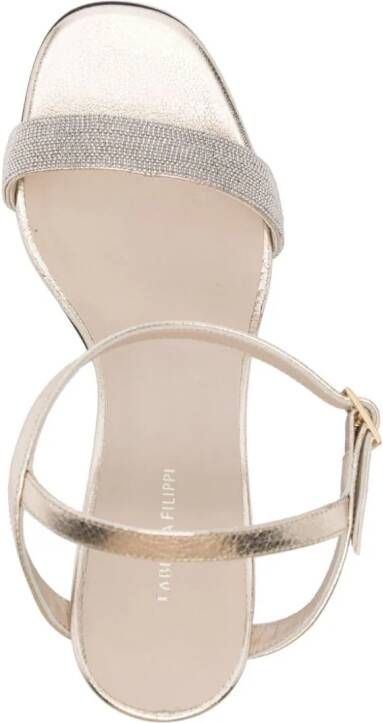 Fabiana Filippi 60mm bead-embellished leather sandals Gold