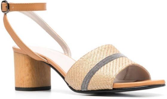 Fabiana Filippi 60mm woven-strap sandals Neutrals