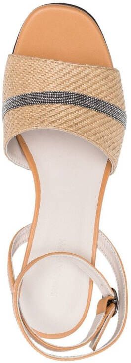 Fabiana Filippi 60mm woven-strap sandals Neutrals