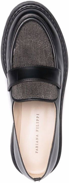 Fabiana Filippi ball-chain embellished loafers Black