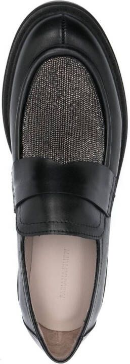 Fabiana Filippi bead-embellished slip-on loafers Black