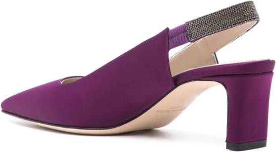 Fabiana Filippi crystal-embellished suede pumps Purple